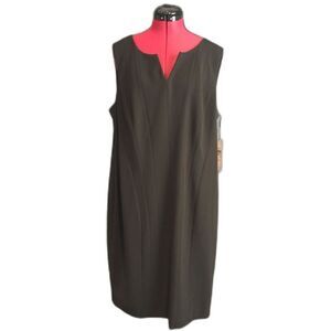 Calvin Klein Black Sleeveless V-Neck Sheath Dress Women's Plus Size 18W NWT